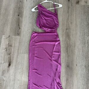 Hello Molly One Shoulder Purple Dress